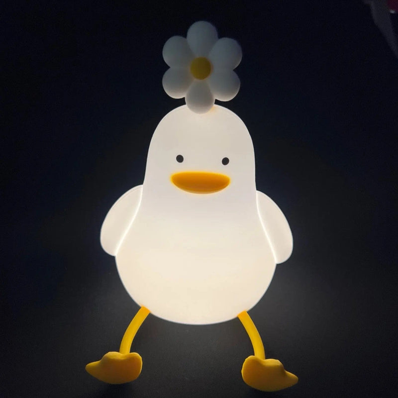 Søt Duck Led nattlys USB oppladbart nattlys i silikon