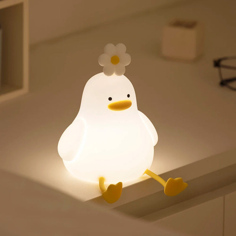 Søt Duck Led nattlys USB oppladbart nattlys i silikon