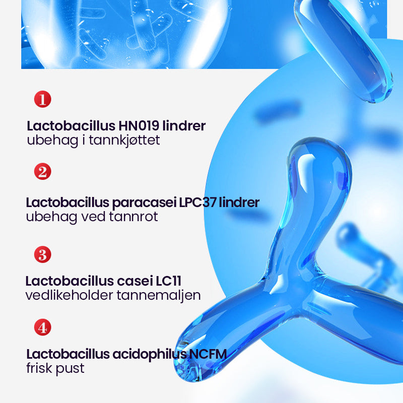 Bleking og flekkfjernende probiotisk tannkrem