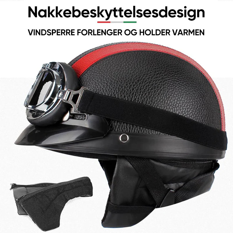 Motorsykkel Harley PU-hjelm med briller