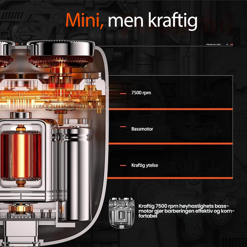 Oppladbar Vanntett, Kompakt Elektrisk Barberhøvel for Hjem, Bil, Reise