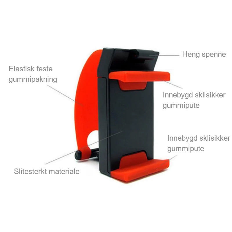 Stativ for universalmontering av telefonholder for bilstyring