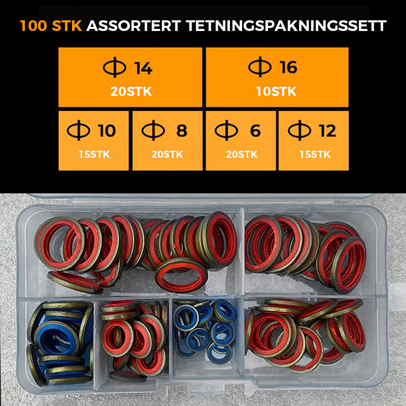 100 stk/ 245 stk Assortert tetningspakningssett