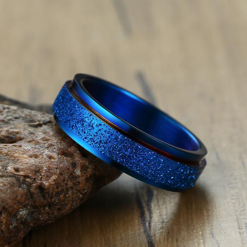 Sandblåst Roterende Fidget Ring