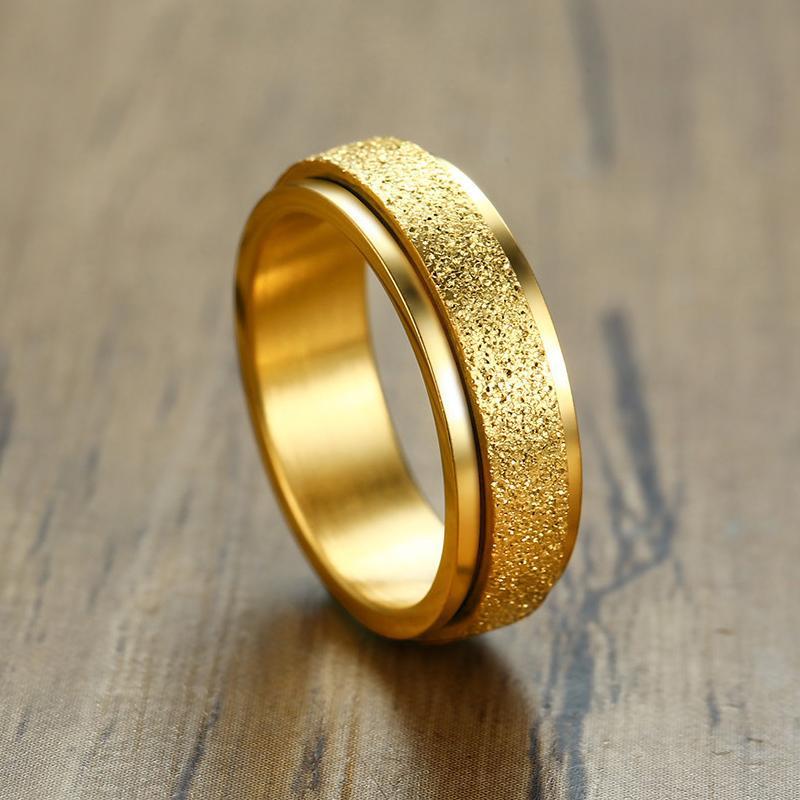 Sandblåst Roterende Fidget Ring