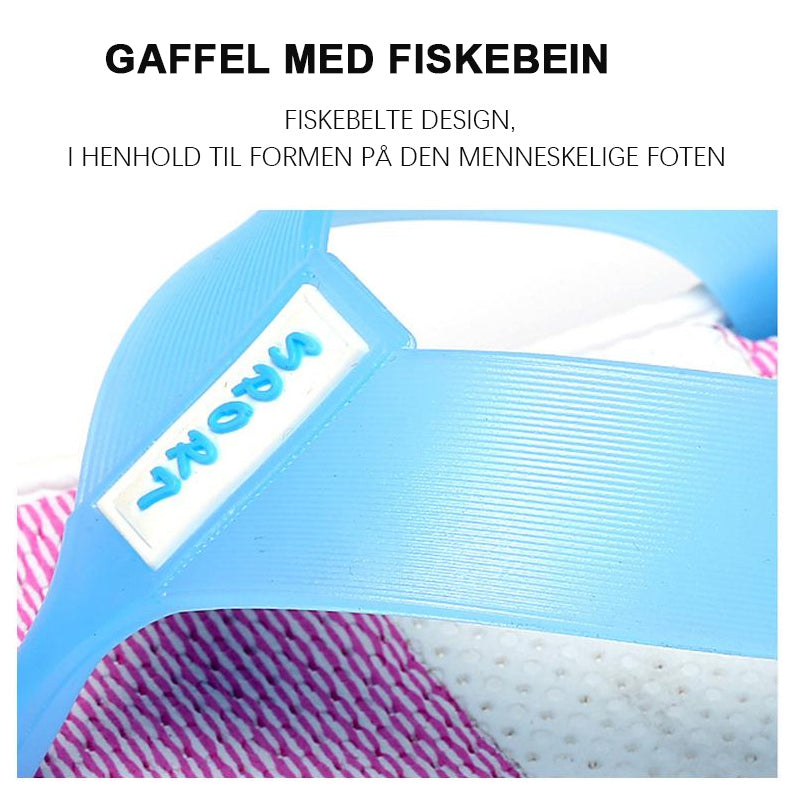 Myke regnbue flip-flop sandaler for kvinner