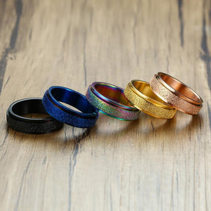 Sandblåst Roterende Fidget Ring