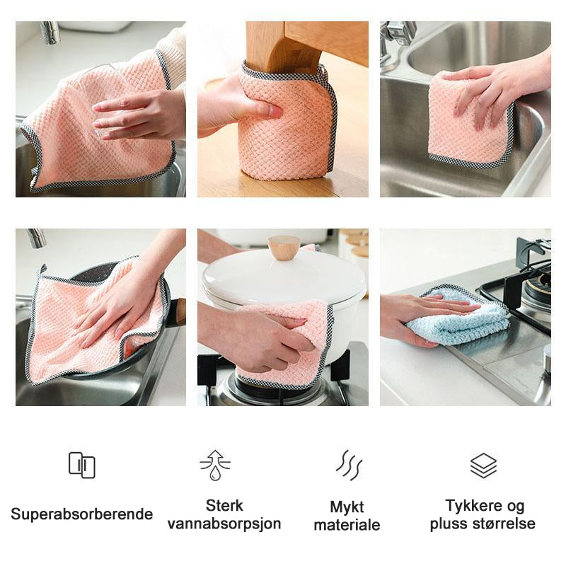 Ultraabsorberende oppvaskkluter av mikrofiber