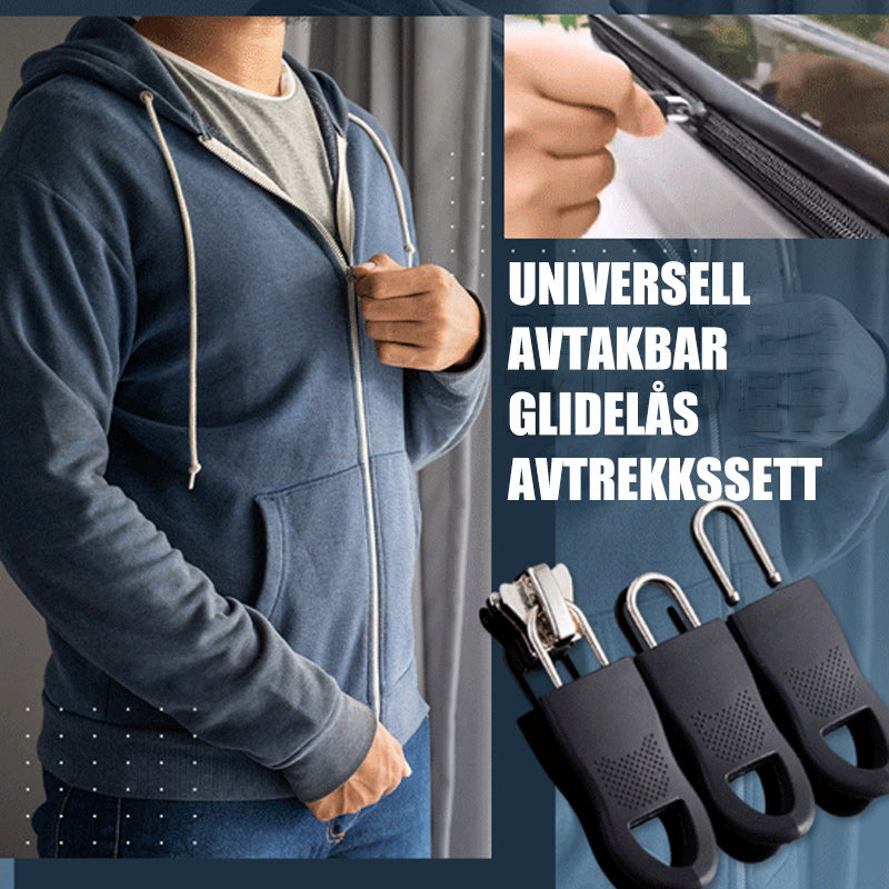 Universal avtakbart glidelås trekker sett