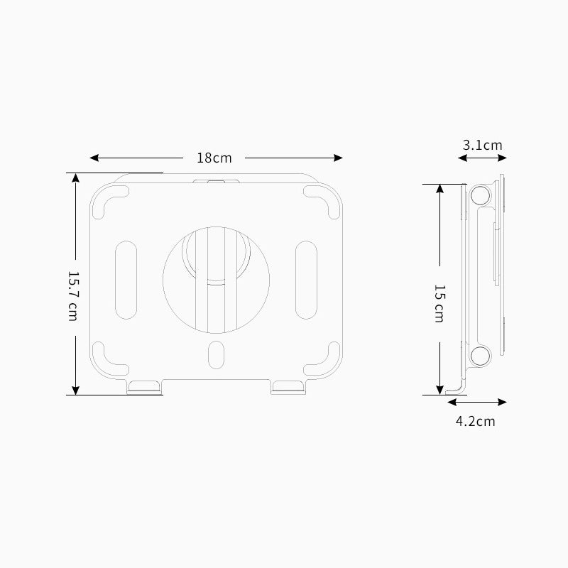 Sammenleggbar og roterbar iPad-holder i aluminiumslegering