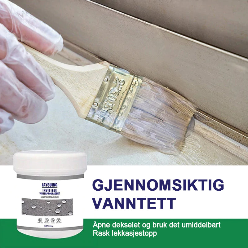 Gjennomsiktig vanntett beleggmiddel