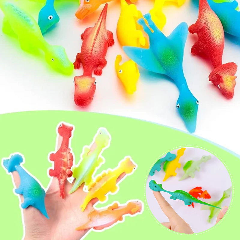 WEYSHHT Slingshot Dinosaur Finger Toys, Lot de 30 Jouet pour Doigt