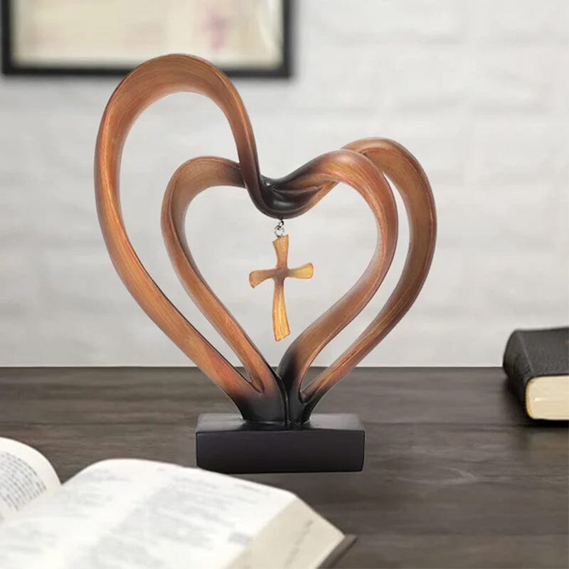 Easter Jesus Entwined Hearts Cross（Dette er et forhåndssalgsprodukt, og forhåndssalgstiden er 7 dager）