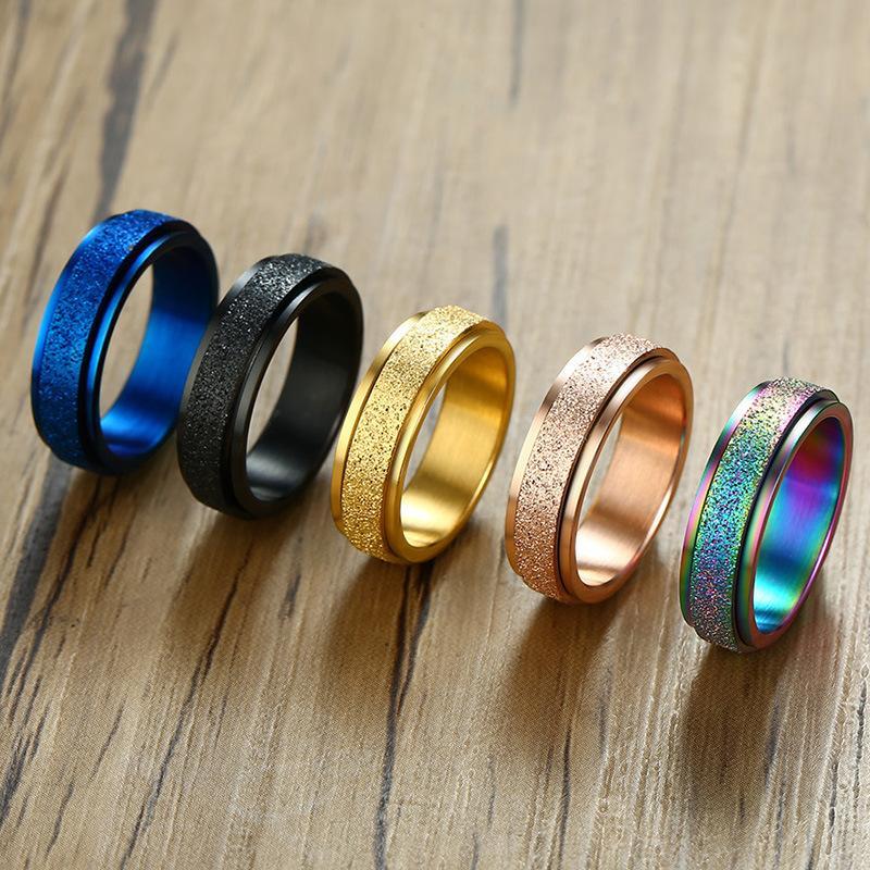 Sandblåst Roterende Fidget Ring