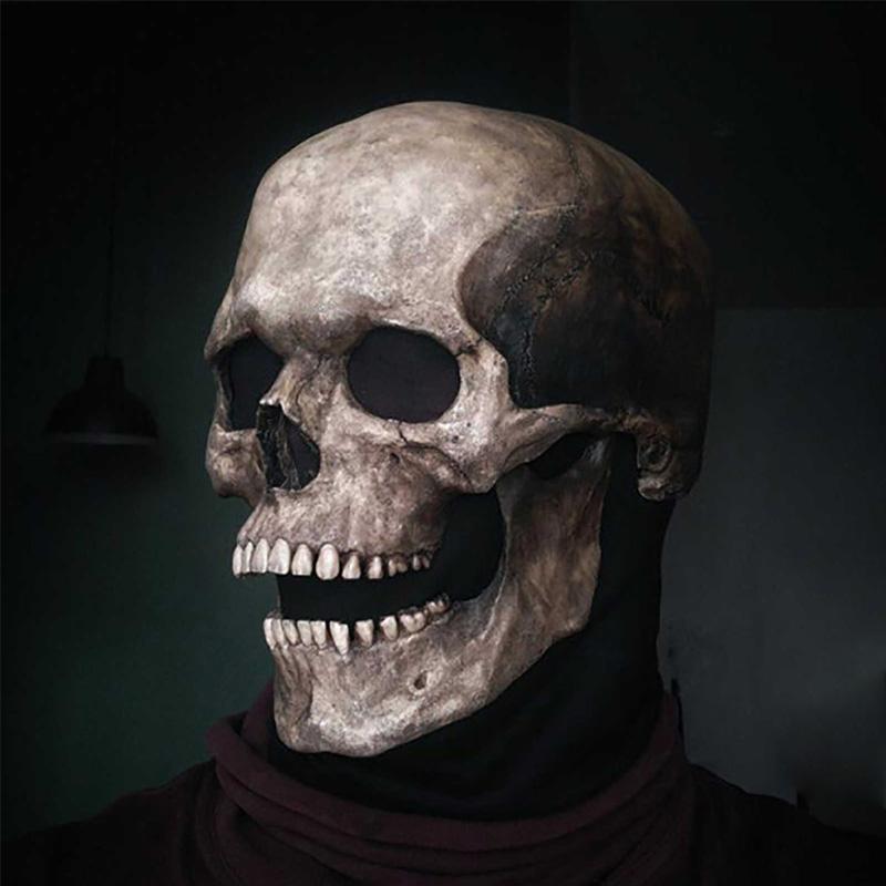 Skull maske/hjelm med bevegelig kjeve