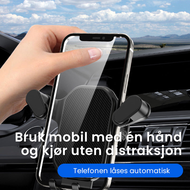 Telefonholder for bil med krokfeste