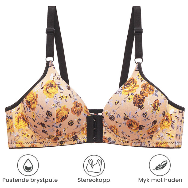 Blomsterprint  Push-up Bh med Front-lukking