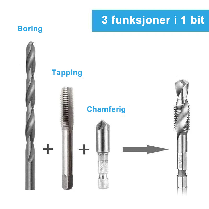 Metriske borebits 6stk (M3 - M10)