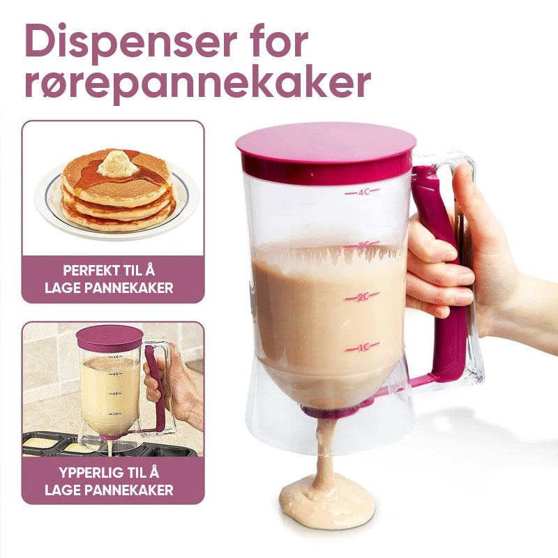 Dispenser for pannekaker og cupcakes