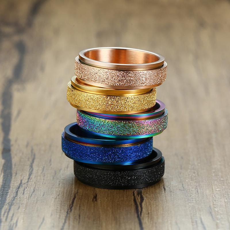 Sandblåst Roterende Fidget Ring