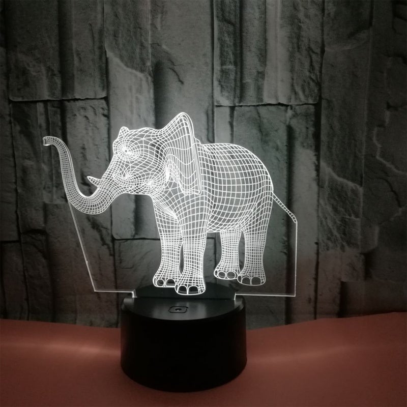 Elefant 3D Illusjonslampe