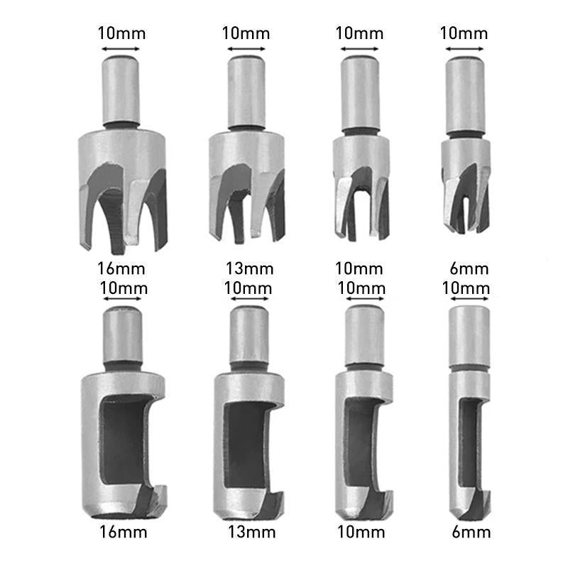 8 stk karbon stål plugg kutter drill bit sett (1 / 4 '' , 3 / 8 '' , 1 / 2 '' , 5 / 8 '')