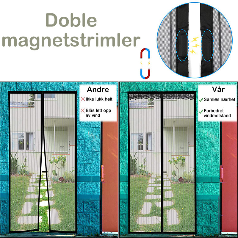 Magnetisk skjermdør med borrelås i full ramme