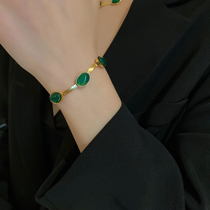 Emerald halskjede armbånd