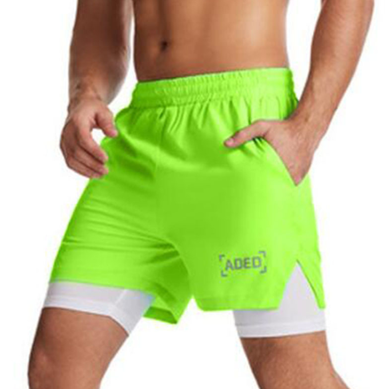 Vevd, dobbeltsidig sportsshorts for menn