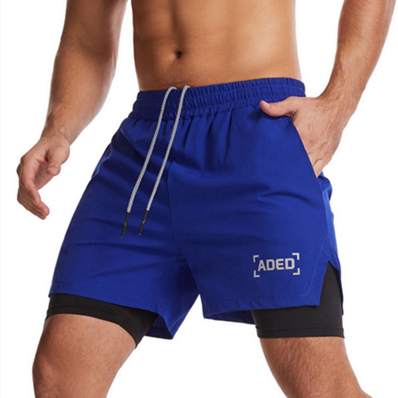 Vevd, dobbeltsidig sportsshorts for menn