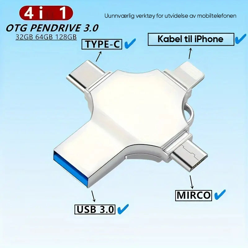 4 i 1 USB 3.0-minnepinne