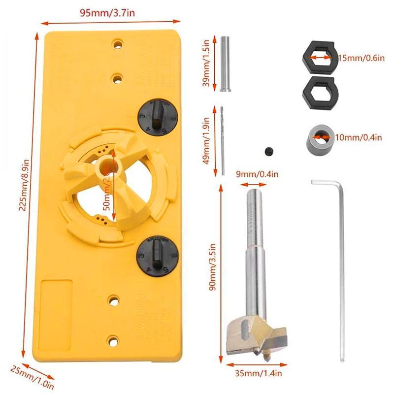 Trebearbeiding 35 mm hengsel hull jig guide