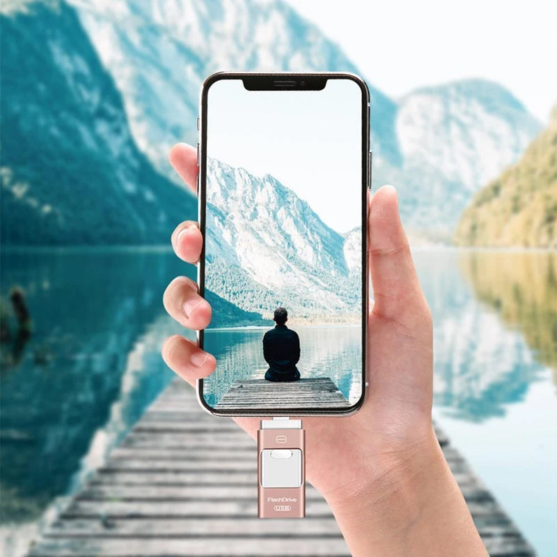 Bærbar USB-minnepinne for iPhone, iPad og Android