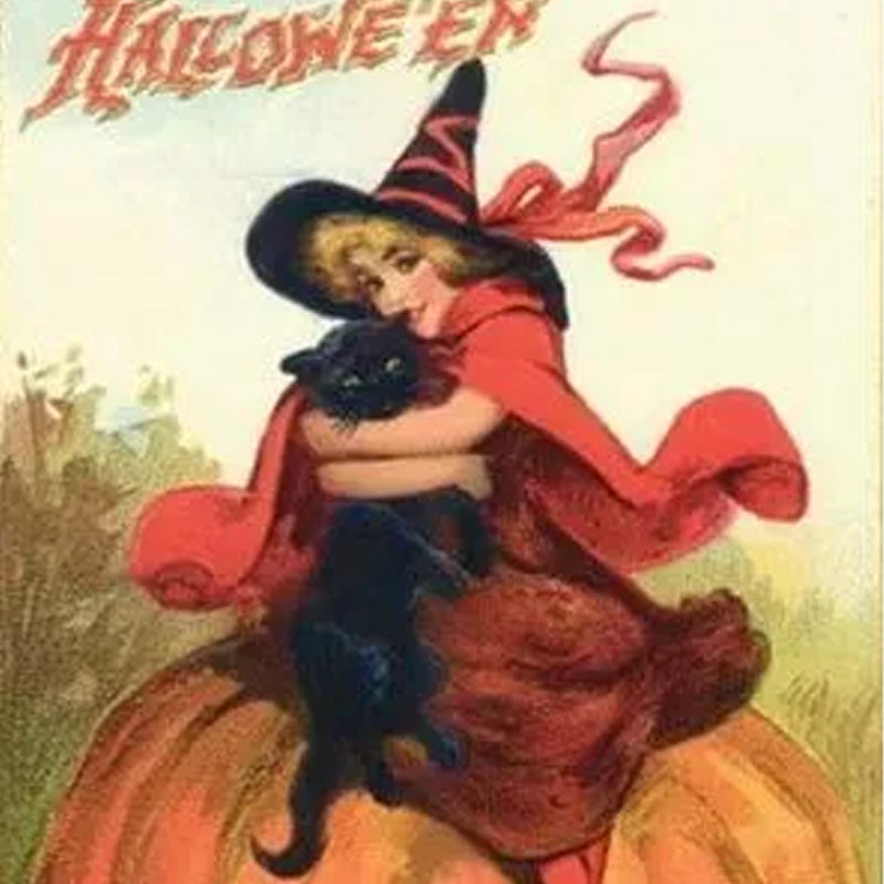 Vintage Halloween postkortsett (24 stk)