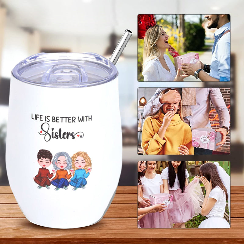 Always Sisters - Personalized Wine Tumbler