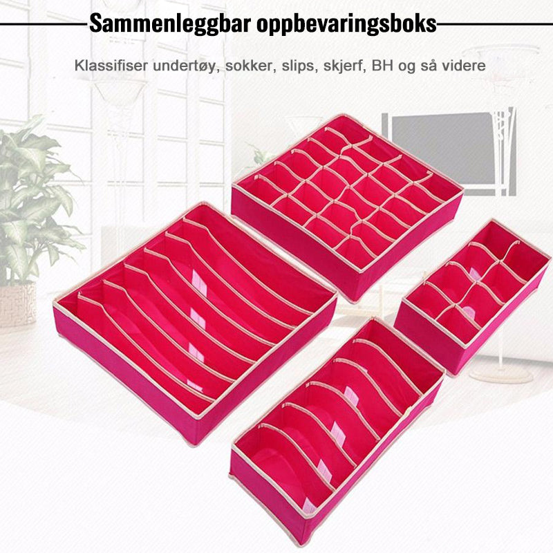 Sammenleggbar Skap Undertøy Arrangør (4 stykker / 1 sett)