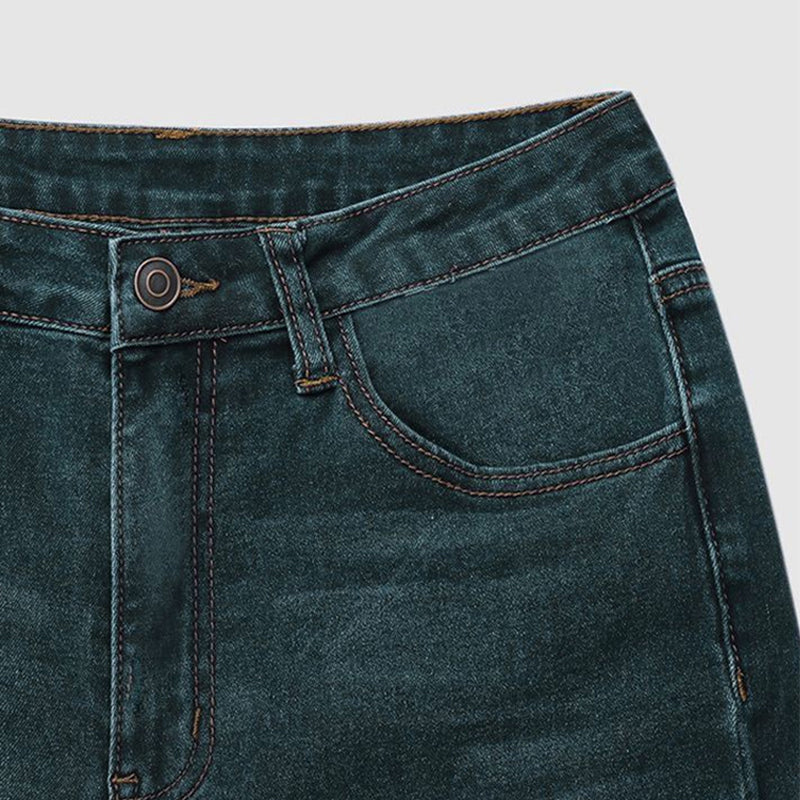 Vasket rå hem Mid waist jeans med brede ben