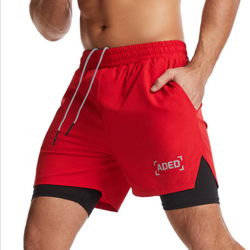 Vevd, dobbeltsidig sportsshorts for menn