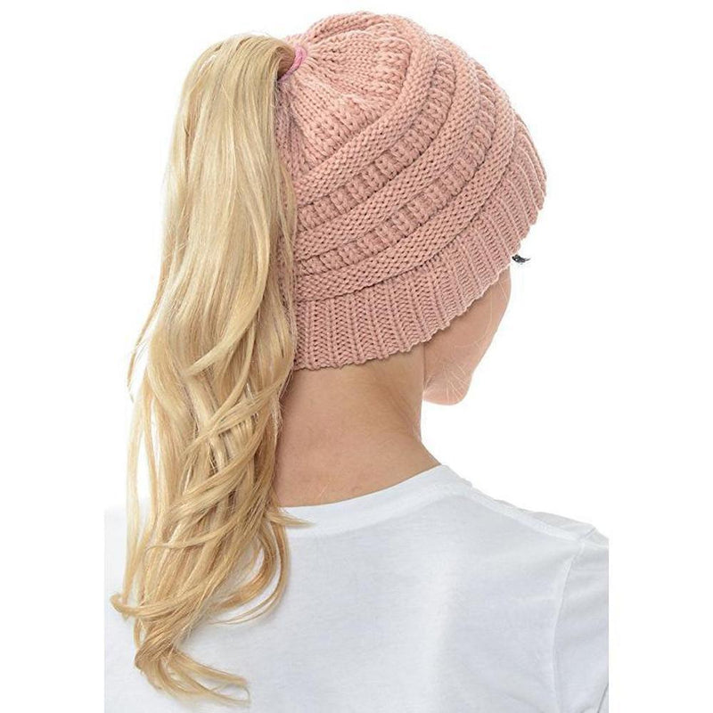 Soft Knit Ponytail Beanie Hat - mygeniusgift