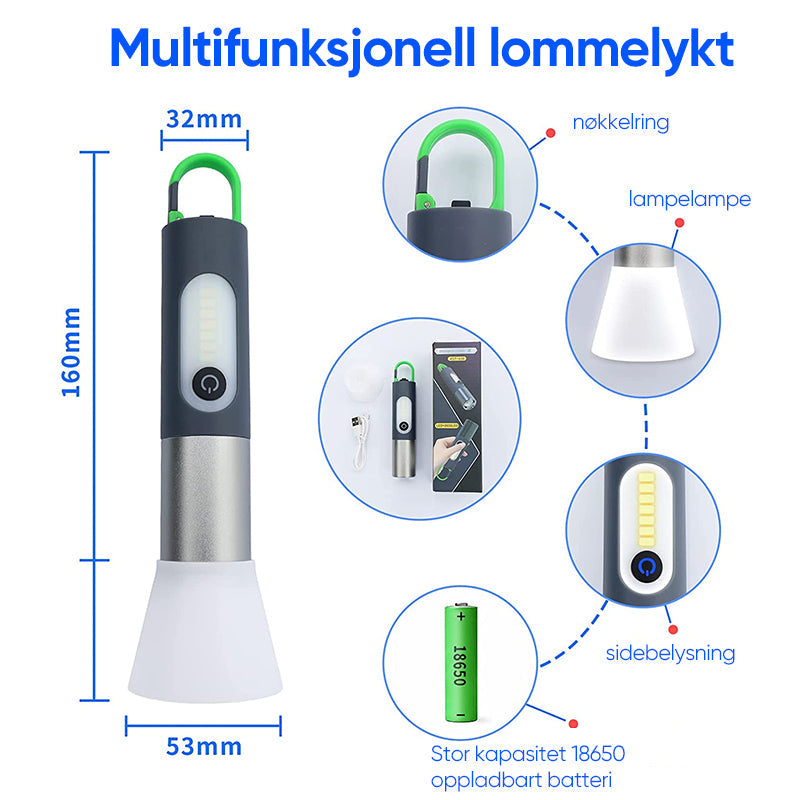 LED oppladbare lommelykter