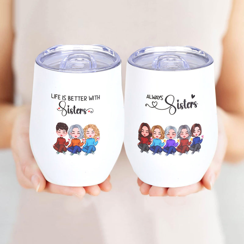 Always Sisters - Personalized Wine Tumbler