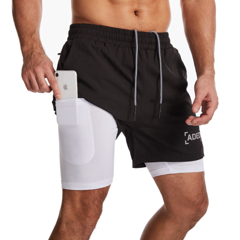 Vevd, dobbeltsidig sportsshorts for menn