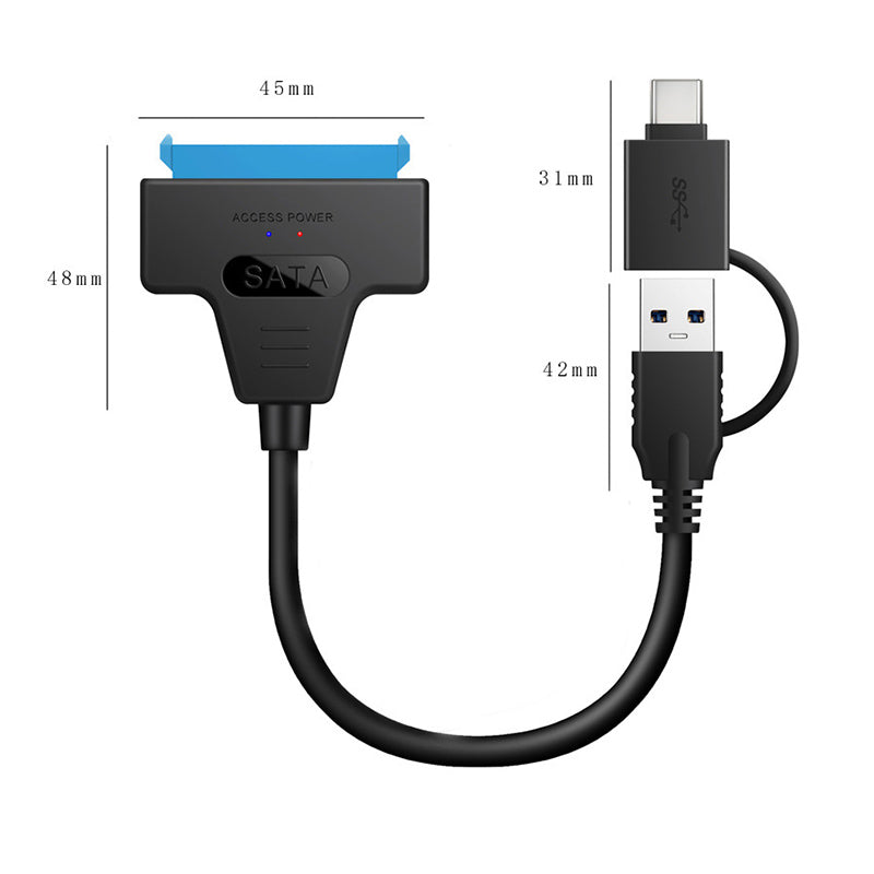 USB3.0 -Type C til Sata 2,5 tommers harddiskadapter