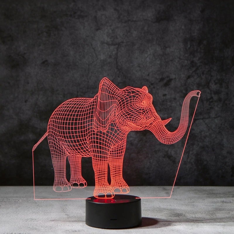 Elefant 3D Illusjonslampe